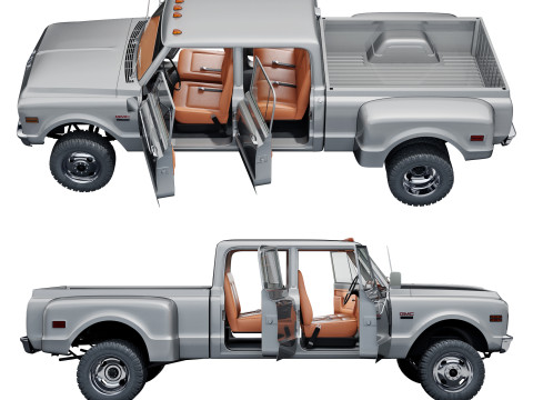 GMC 2500 crew cab 1968 Model 3D