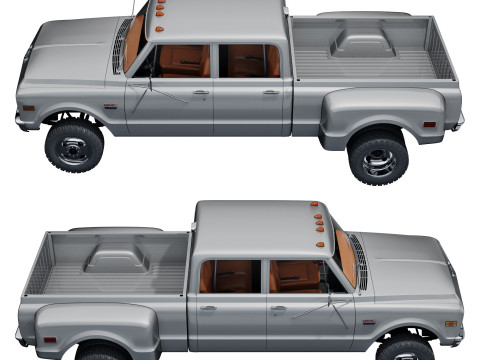 GMC 2500 crew cab 1968 Model 3D