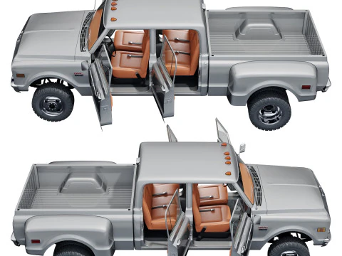 GMC 2500 crew cab 1968 3D Model