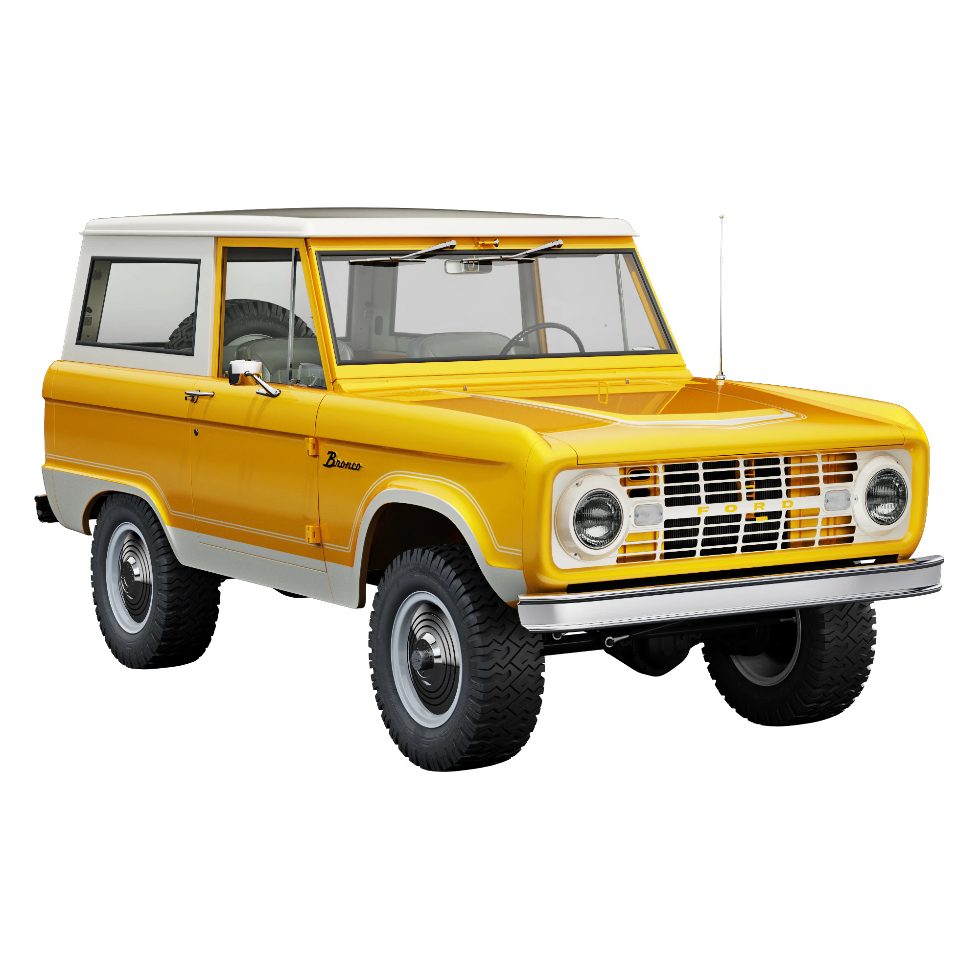 Bronco 1966 3D Model .c4d .max .obj .3ds .fbx .stl .blend 