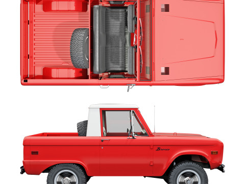 Bronco 1967 pickup 3D Model