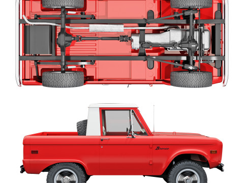Bronco 1967 pickup 3D Model