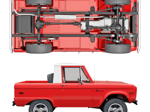 Bronco 1967 pickup 3D Model
