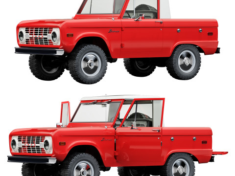 Bronco 1967 pickup 3D Model