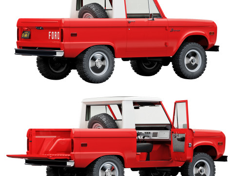 Bronco 1967 pickup 3D Model