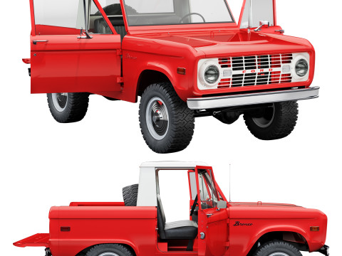 Bronco 1967 pickup 3D Model