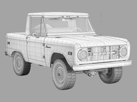 Bronco 1967 pickup 3D Model