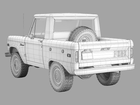 Bronco 1967 pickup 3D Model