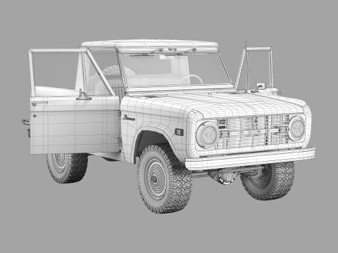 Bronco 1967 pickup 3D Model