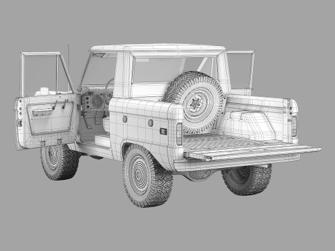 Bronco 1967 pickup 3D Model