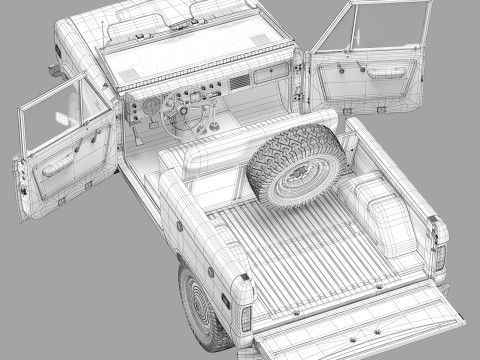 Bronco 1967 pickup 3D Model