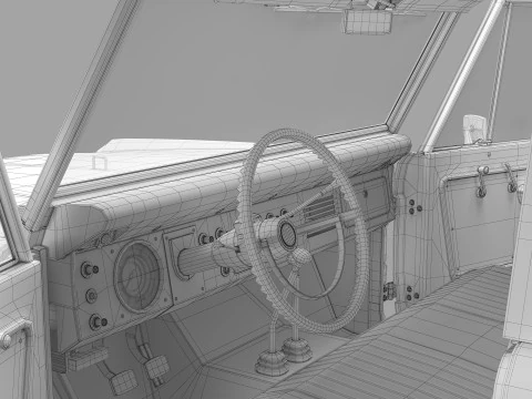 Bronco 1967 pickup 3D Model