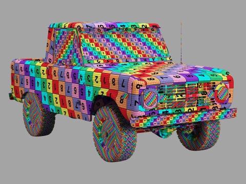 Bronco 1967 pickup 3D Model