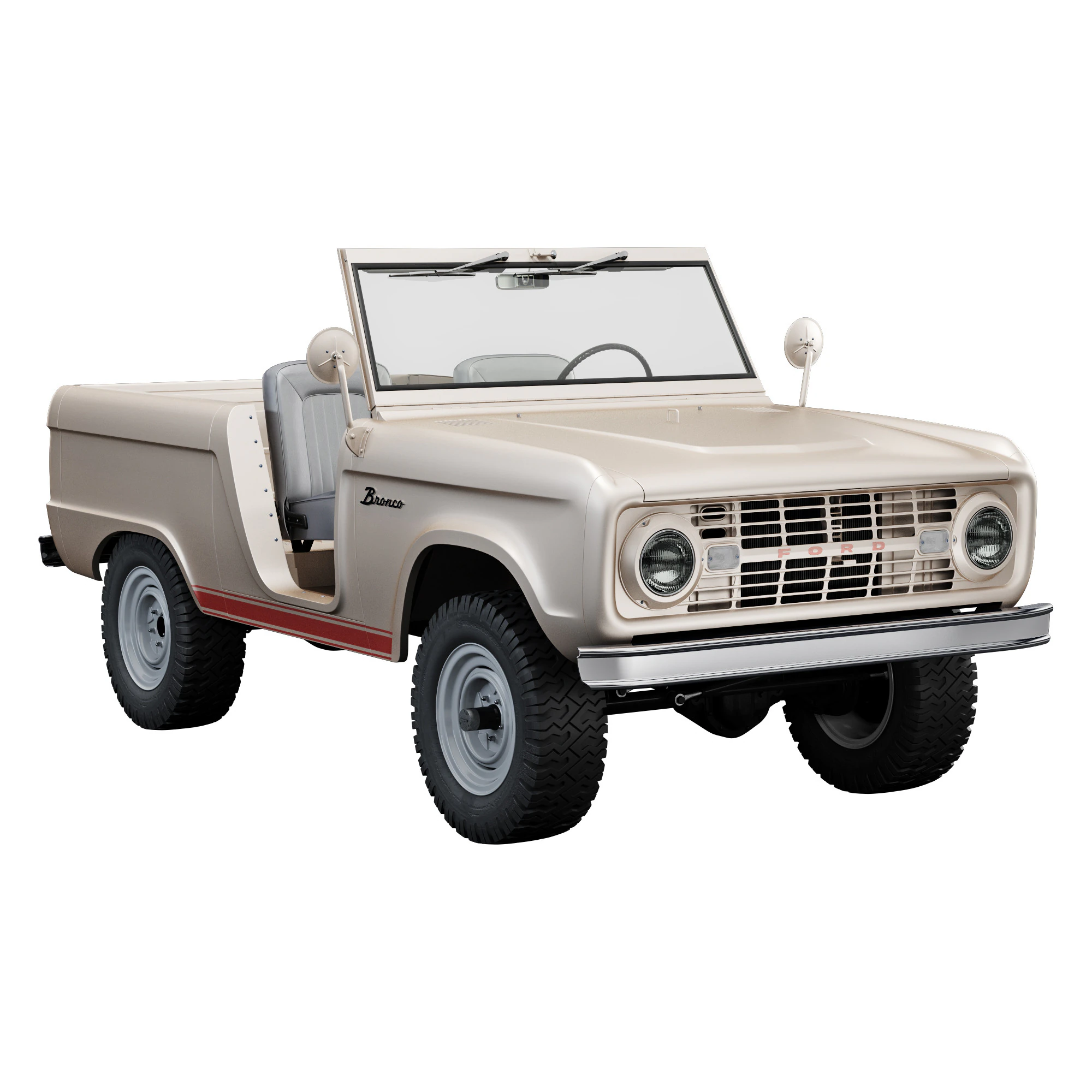 Bronco 1969 roadster U13 3D Model .c4d .max .obj .3ds .fbx .stl .blend 