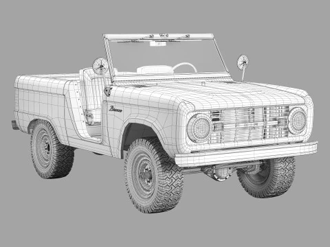 Bronco 1969 roadster U13 3D Model