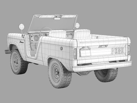 Bronco 1969 roadster U13 3D Model