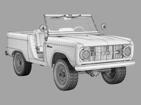 Bronco 1969 roadster U13 3D Model
