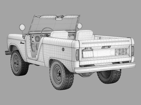 Bronco 1969 roadster U13 3D Model