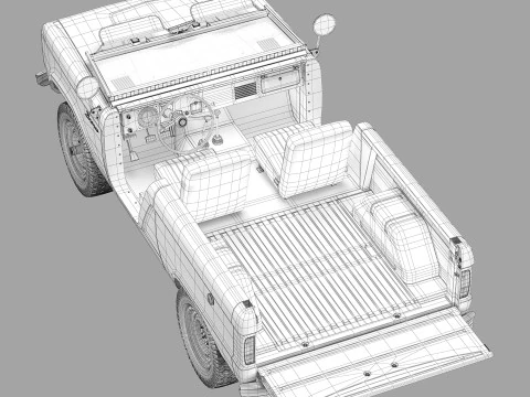Bronco 1969 roadster U13 3D Model
