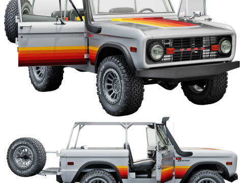 Bronco 1975 custom 3Dモデル