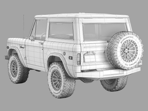 Bronco 1975 custom 3Dモデル