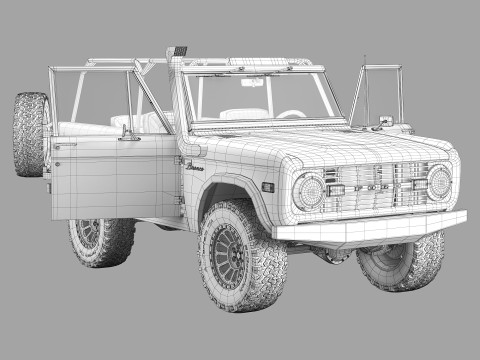 Bronco 1975 custom 3Dモデル