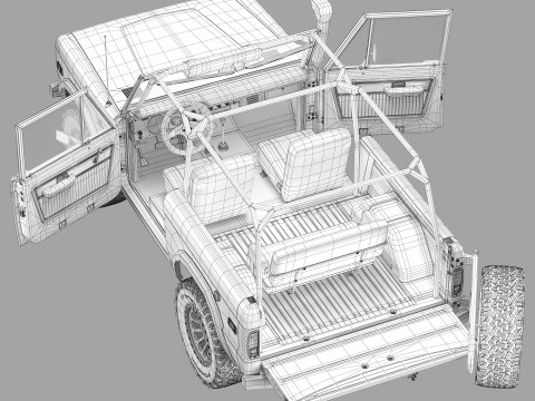 Bronco 1975 custom 3Dモデル