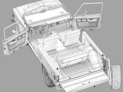 Bronco 1977 Modelo 3D