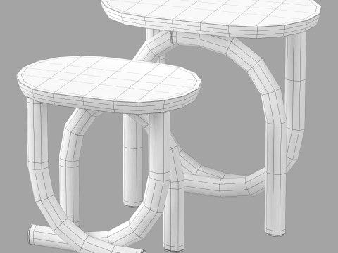 Ame editions manufacturees-pearl coffee table set 1 Modelo 3D