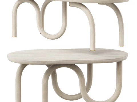 Ame editions manufacturees-pearl coffee table set 2 3D Model