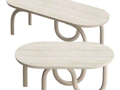 Ame editions manufacturees-pearl coffee table set 2 3D Model