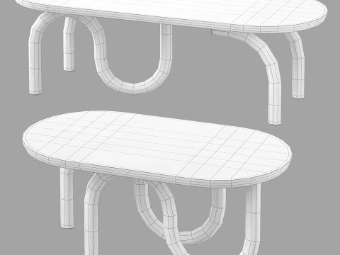 Ame editions manufacturees-pearl coffee table set 2 3D Model