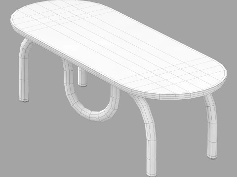 Ame editions manufacturees-pearl coffee table set 2 3D Model