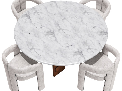 Cassina dining set 1 sengu-table dudet-chair 3D Model