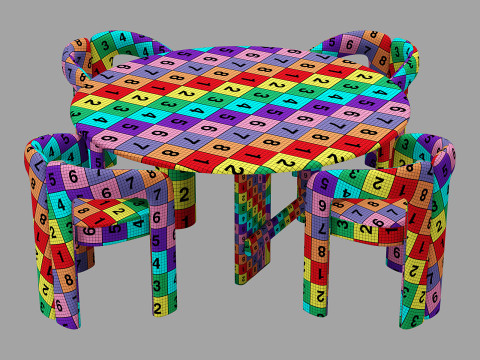 Cassina dining set 1 sengu-table dudet-chair 3D Model