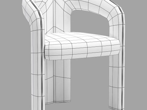 Cassina dining set 2 sengu-table dudet-chair 3D Model