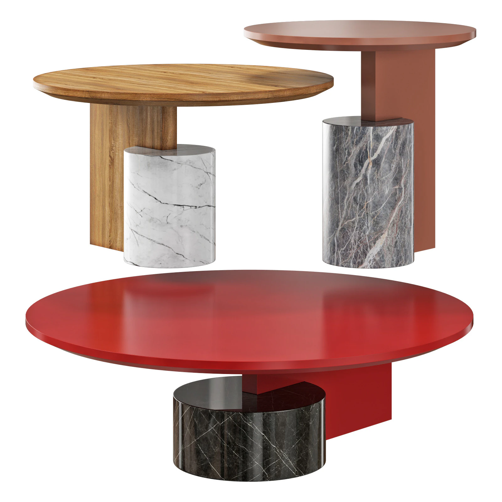 Cassina sengu coffee tables 3D Model .c4d .max .obj .3ds .fbx .stl .blend