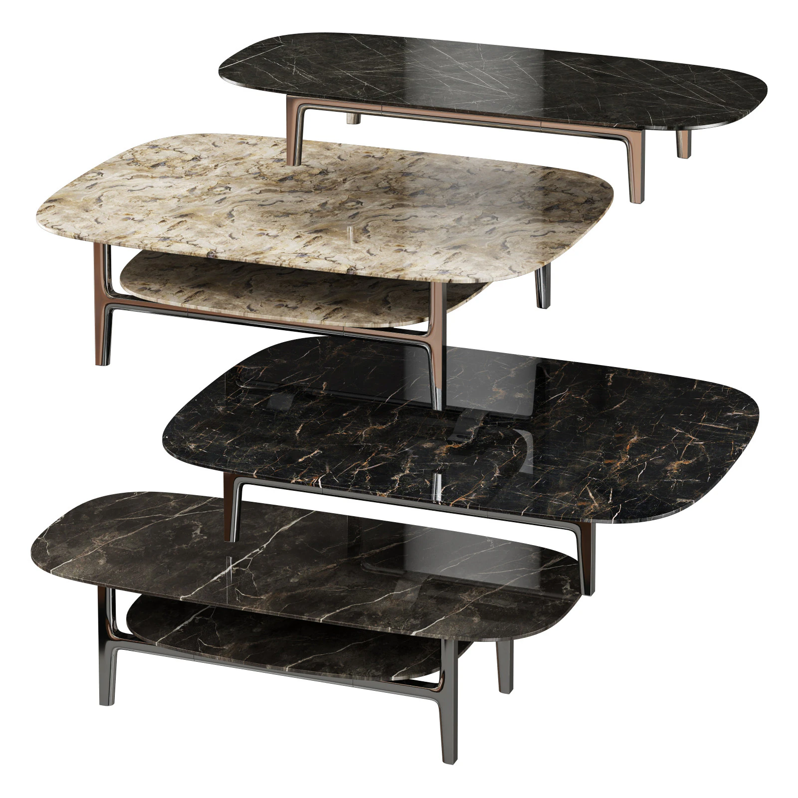 Cassina volage EX-S coffee tables 3D Model .c4d .max .obj .3ds .fbx .stl .blend 