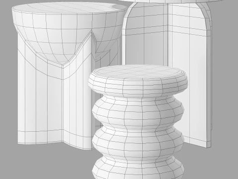 Cult furniture coffee table set 1 3D Model