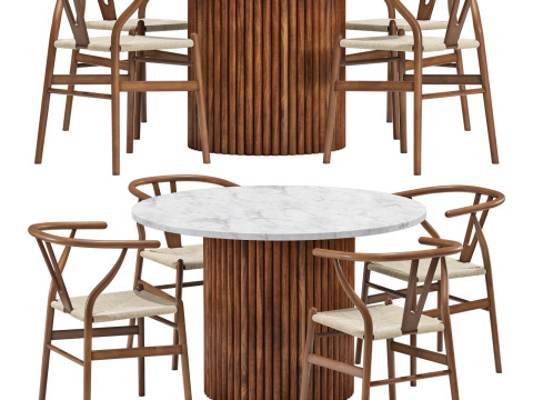 Cult furniture dining set medby table-wish chair Modello 3D