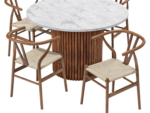 Cult furniture dining set medby table-wish chair Modelo 3D