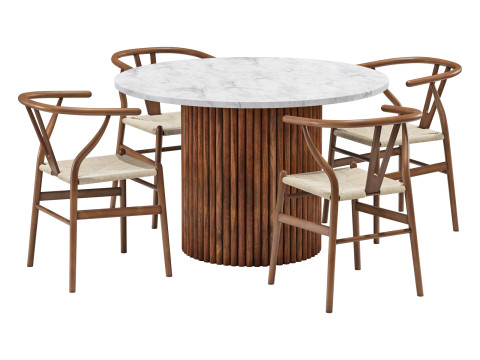 Cult furniture dining set medby table-wish chair Modelo 3D