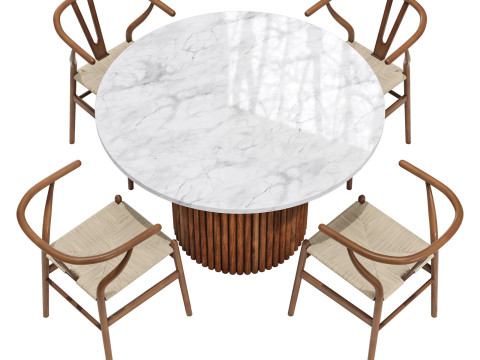 Cult furniture dining set medby table-wish chair Modelo 3D