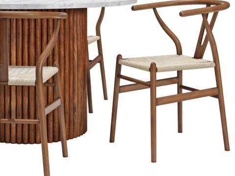 Cult furniture dining set medby table-wish chair Modelo 3D