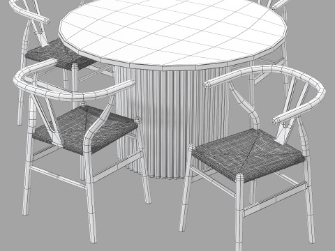 Cult furniture dining set medby table-wish chair Modelo 3D