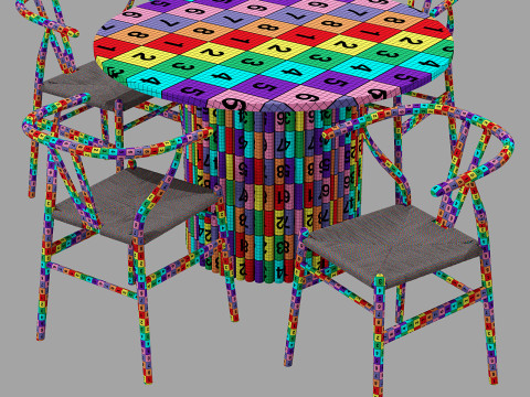 Cult furniture dining set medby table-wish chair Modelo 3D