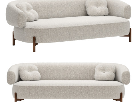 Cult furniture hallfield 3 seater sofa 3D Model