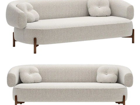 Sofa 3 tempat duduk hallfield furnitur kultus Model 3D