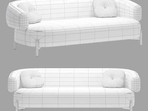 Cult furniture hallfield 3 seater sofa 3Dモデル