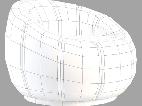Poltrona girat&oacute;ria de hera para m&oacute;veis de culto Modelo 3D